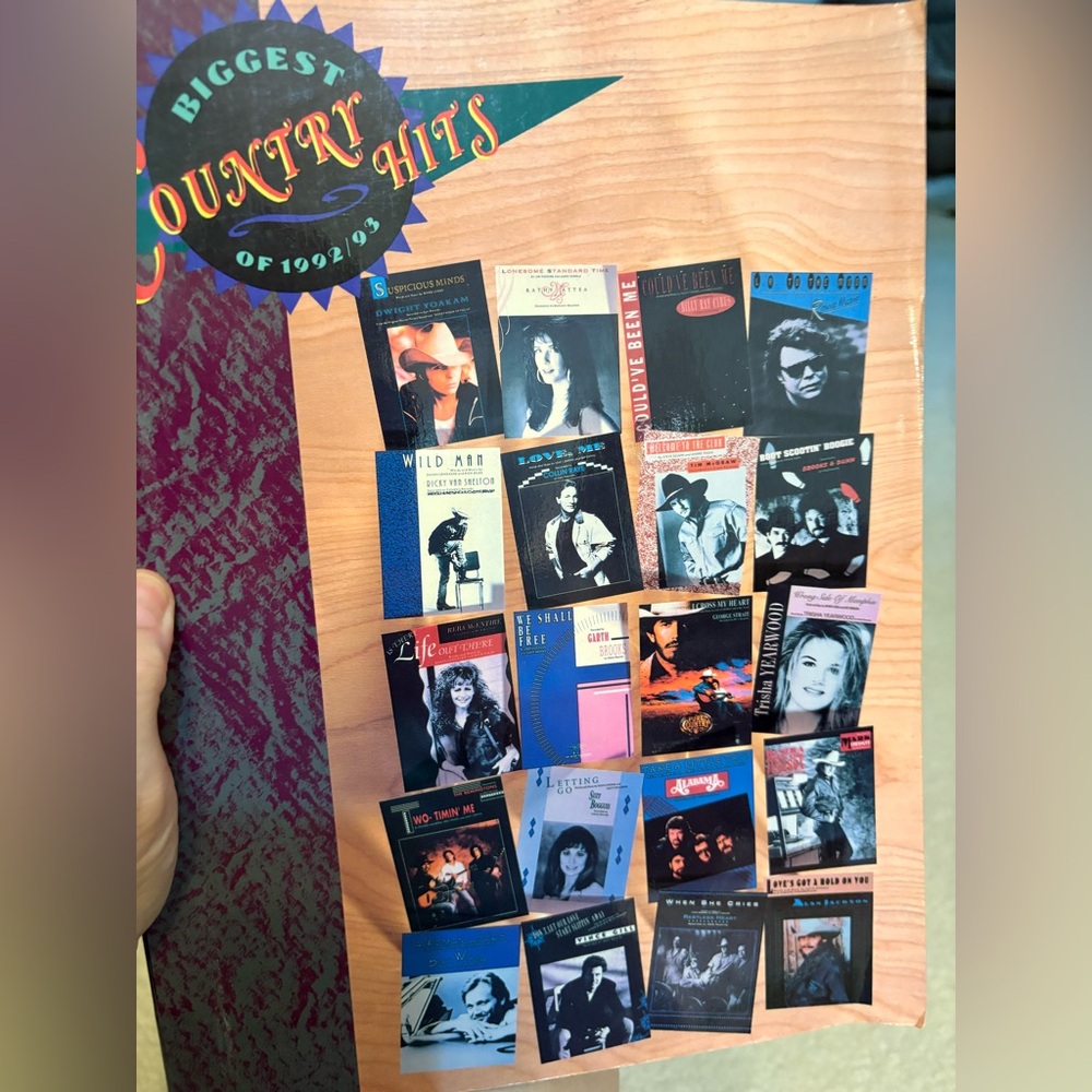 34 Songs Sheet Music Book Biggest Country Hits of 1992-93